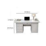 Modish White Rubberwood Storage Drawers Computer Desk Image - 18