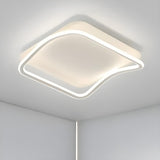 Modish White Square Curved LED Flush Mount Ceiling Lamp Image - 1