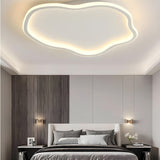 Modish White Square Curved LED Flush Mount Ceiling Lamp Image - 3