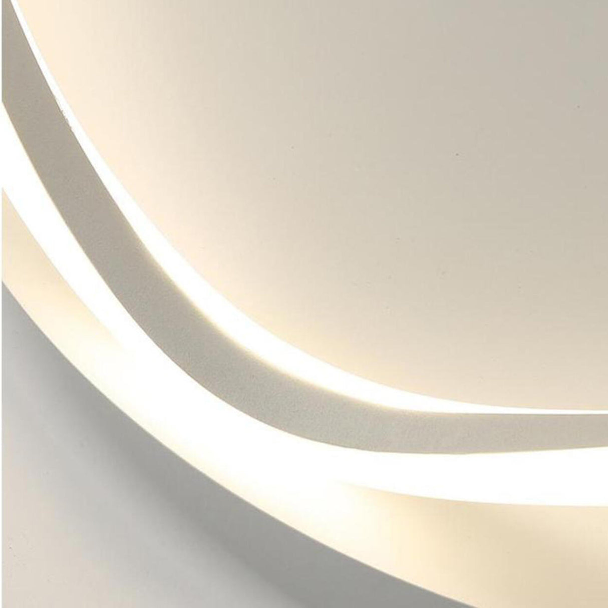 Modish White Square Curved LED Flush Mount Ceiling Lamp Image - 5