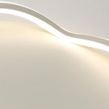 Modish White Square Curved LED Flush Mount Ceiling Lamp Image - 6