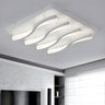 Modish White Square Wavy LED Flush Mount Ceiling Light Image - 1