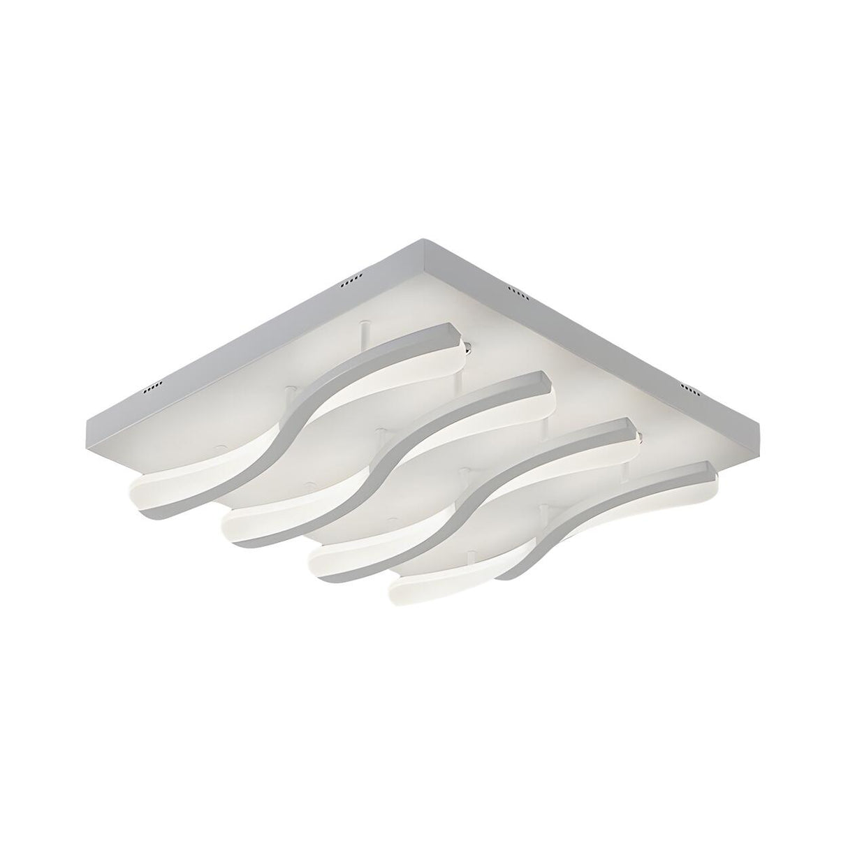 Modish White Square Wavy LED Flush Mount Ceiling Light Image - 4