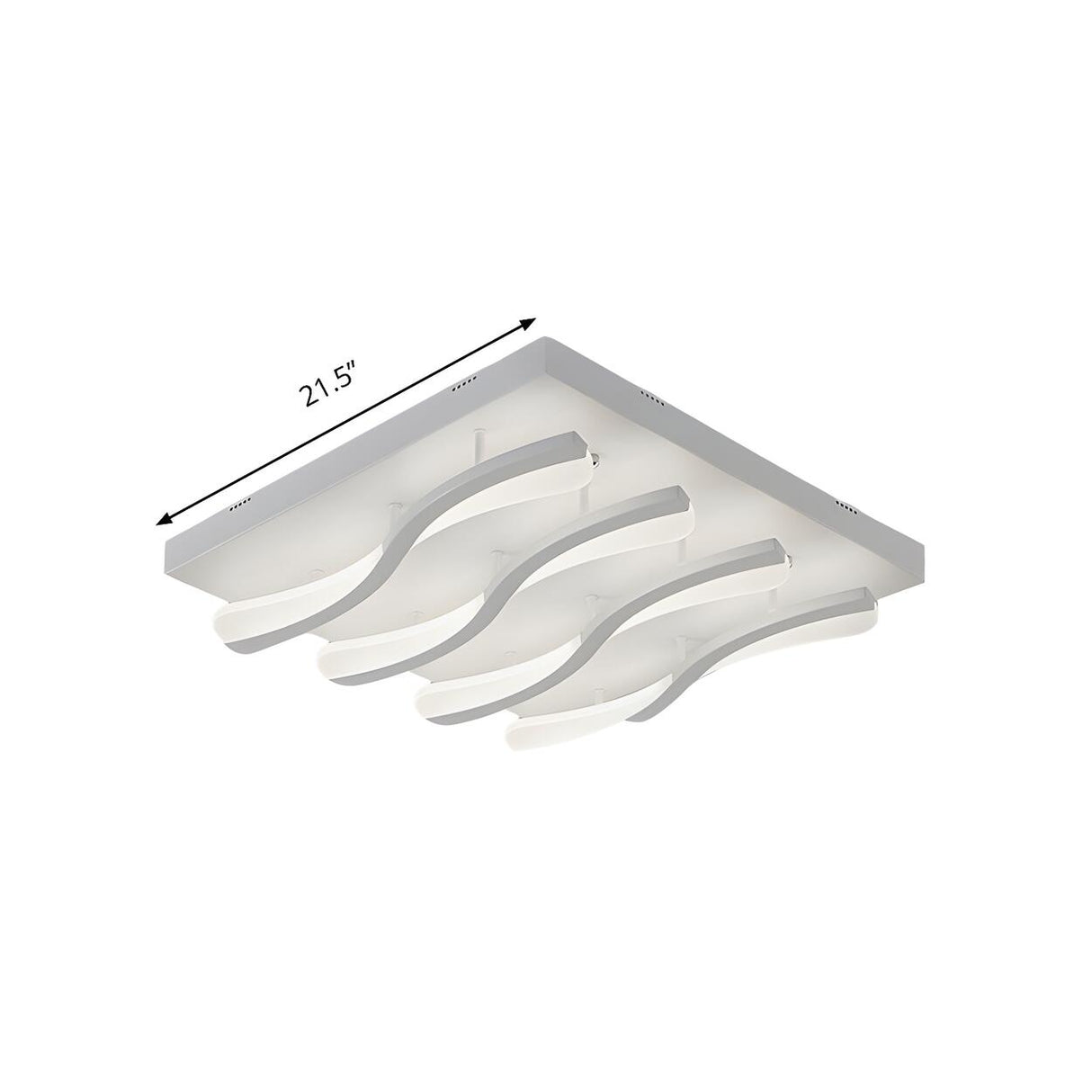 Modish White Square Wavy LED Flush Mount Ceiling Light Image - 5