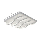 Modish White Square Wavy LED Flush Mount Ceiling Light Image - 6