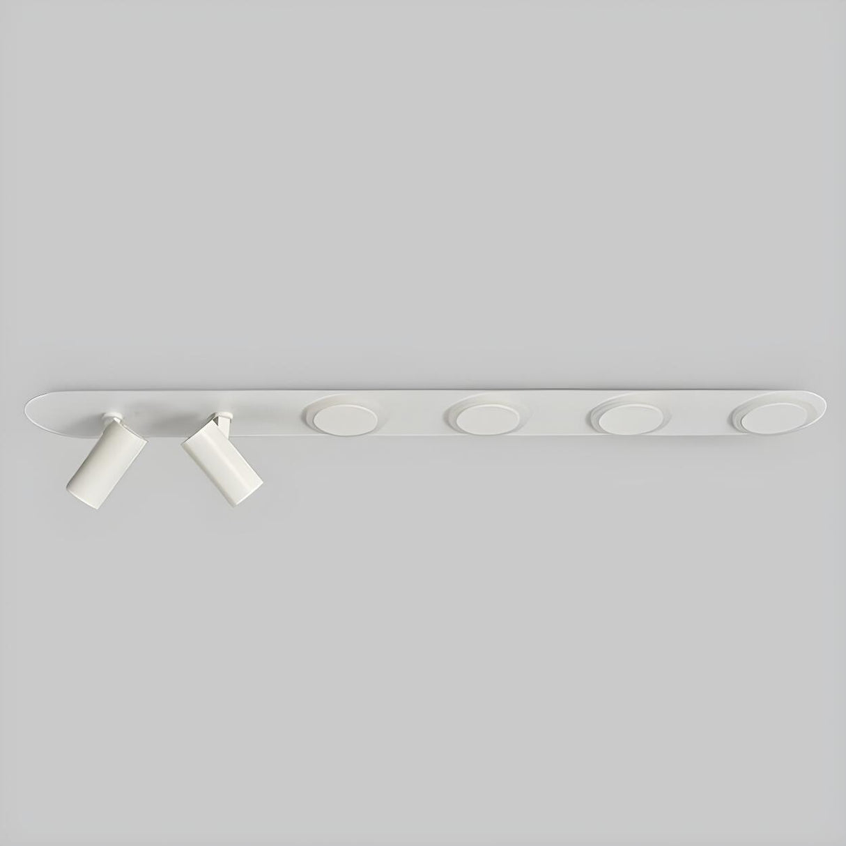 Modish White Track LED Flush Mount Ceiling Lamp 5-Light Image - 10