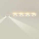 Modish White Track LED Flush Mount Ceiling Lamp 5-Light Image - 11