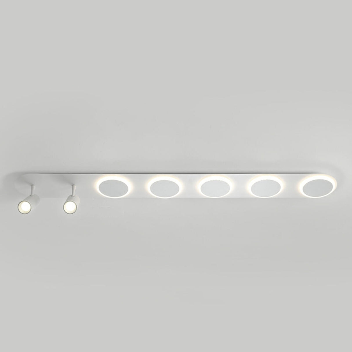 Modish White Track LED Flush Mount Ceiling Lamp 5-Light Image - 12