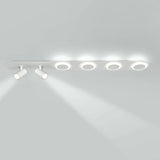 Modish White Track LED Flush Mount Ceiling Lamp 5-Light Image - 14