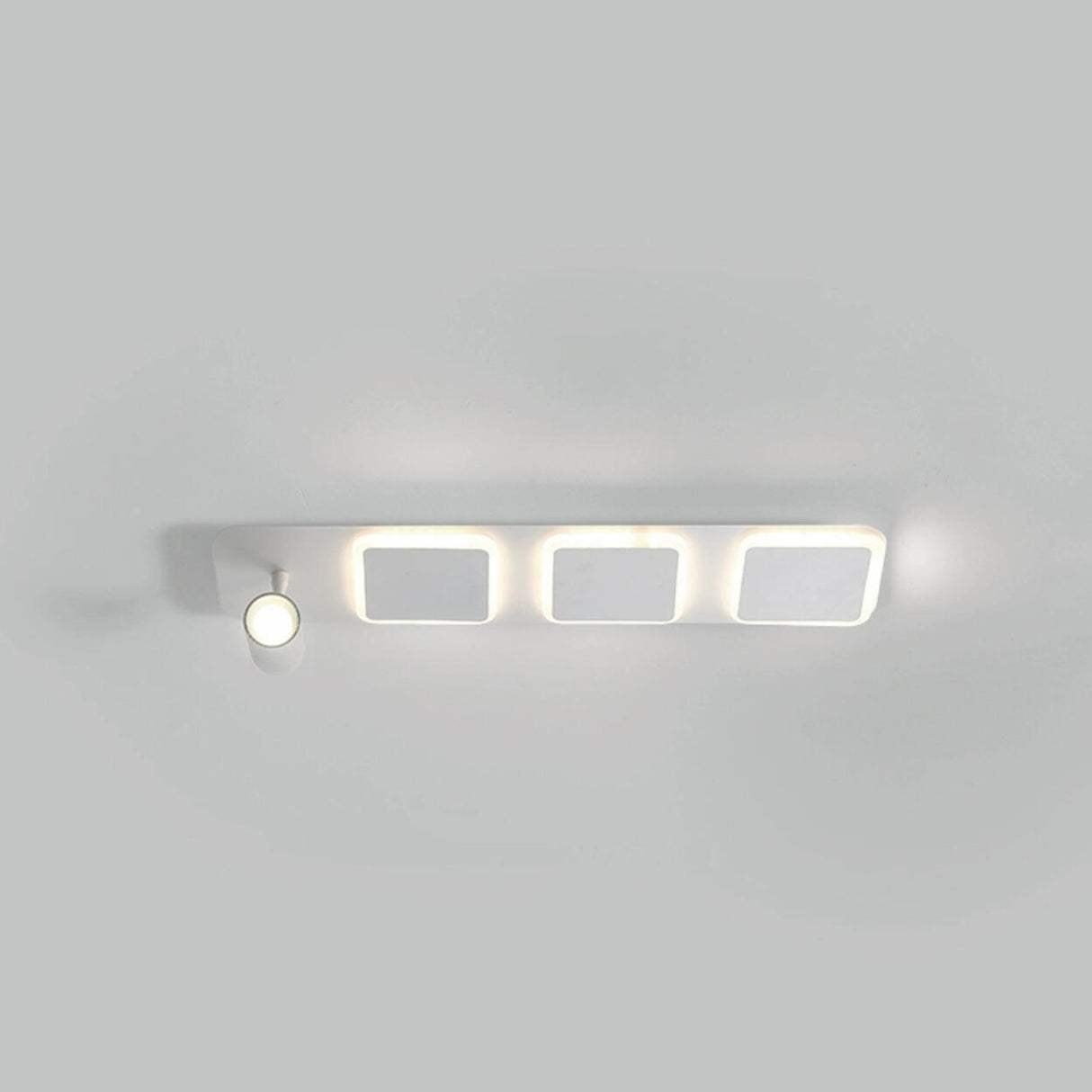 Modish White Track LED Flush Mount Ceiling Lamp 5-Light Image - 15