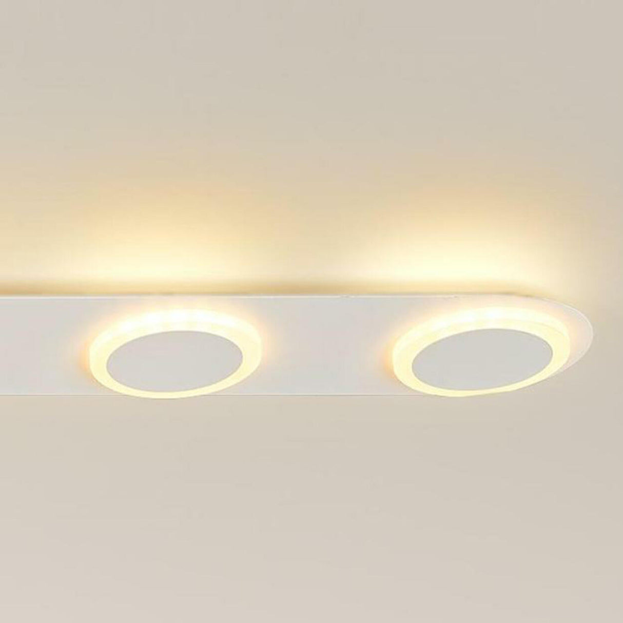 Modish White Track LED Flush Mount Ceiling Lamp 5-Light Image - 16