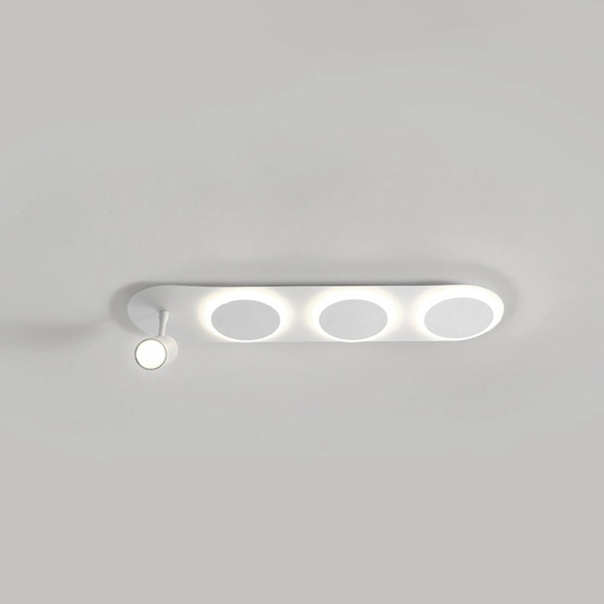 Modish White Track LED Flush Mount Ceiling Lamp 5-Light Image - 7