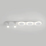 Modish White Track LED Flush Mount Ceiling Lamp 5-Light Image - 9