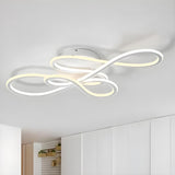 Modish White Twisted LED Semi-Flush Mount Ceiling Light Image - 3