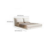 Modish White Wood Queen Floating Bed with Headboard #size