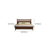 Modish Wood Brown Panel Bed with Headboard and Mattress #size