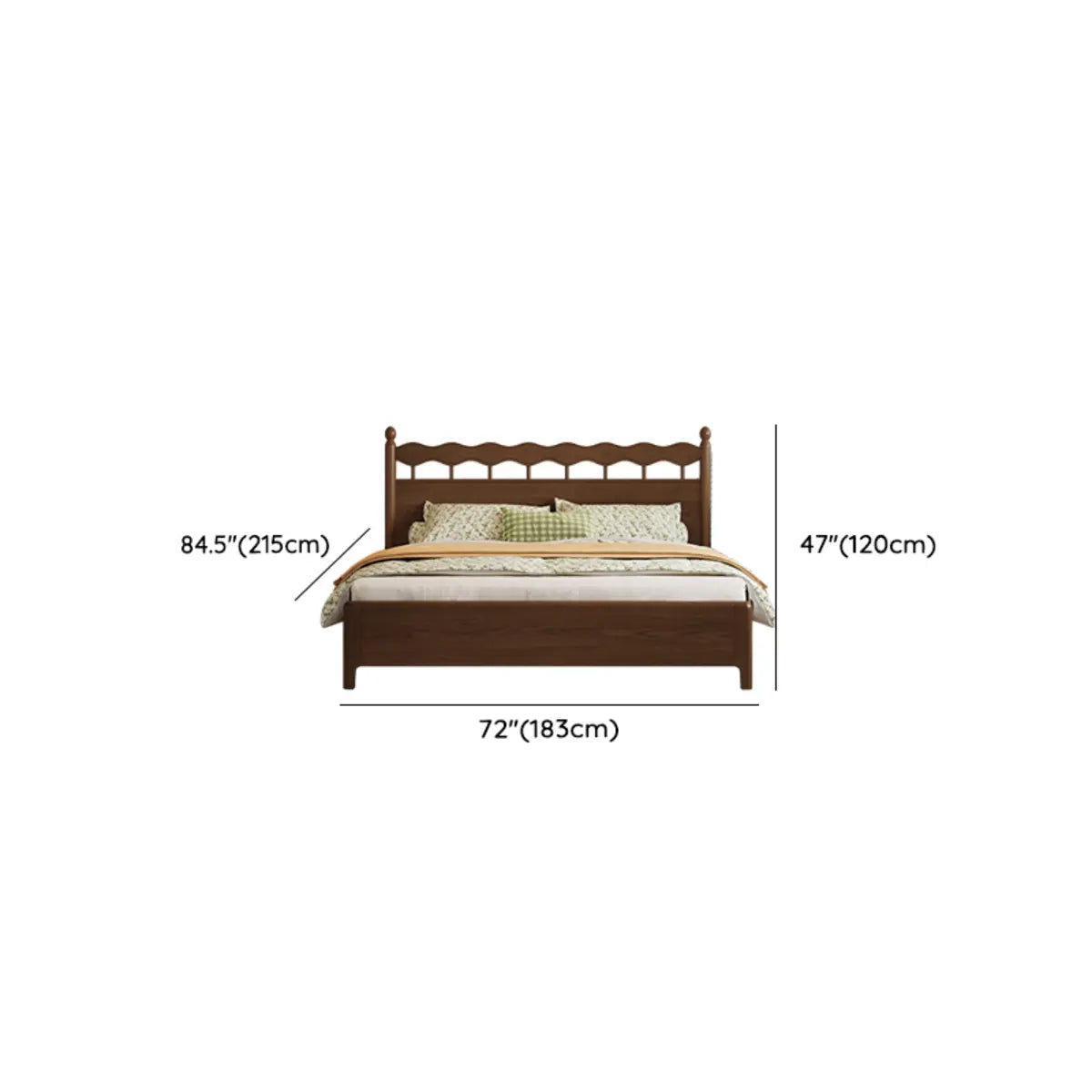 Modish Wood Brown Panel Bed with Headboard and Mattress Image - 13