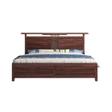 Modish Wooden Brown Queen Panel Bed with Headboard Image - 2