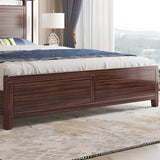 Modish Wooden Brown Queen Panel Bed with Headboard Image - 6