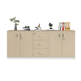 Modish Wooden Lockable Natural Office Storage Cabinet Image - 4