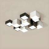 Modular Black White Cube Flush Mount Ceiling Light Image - 17