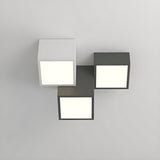 Modular Black White Cube Flush Mount Ceiling Light Image - 2