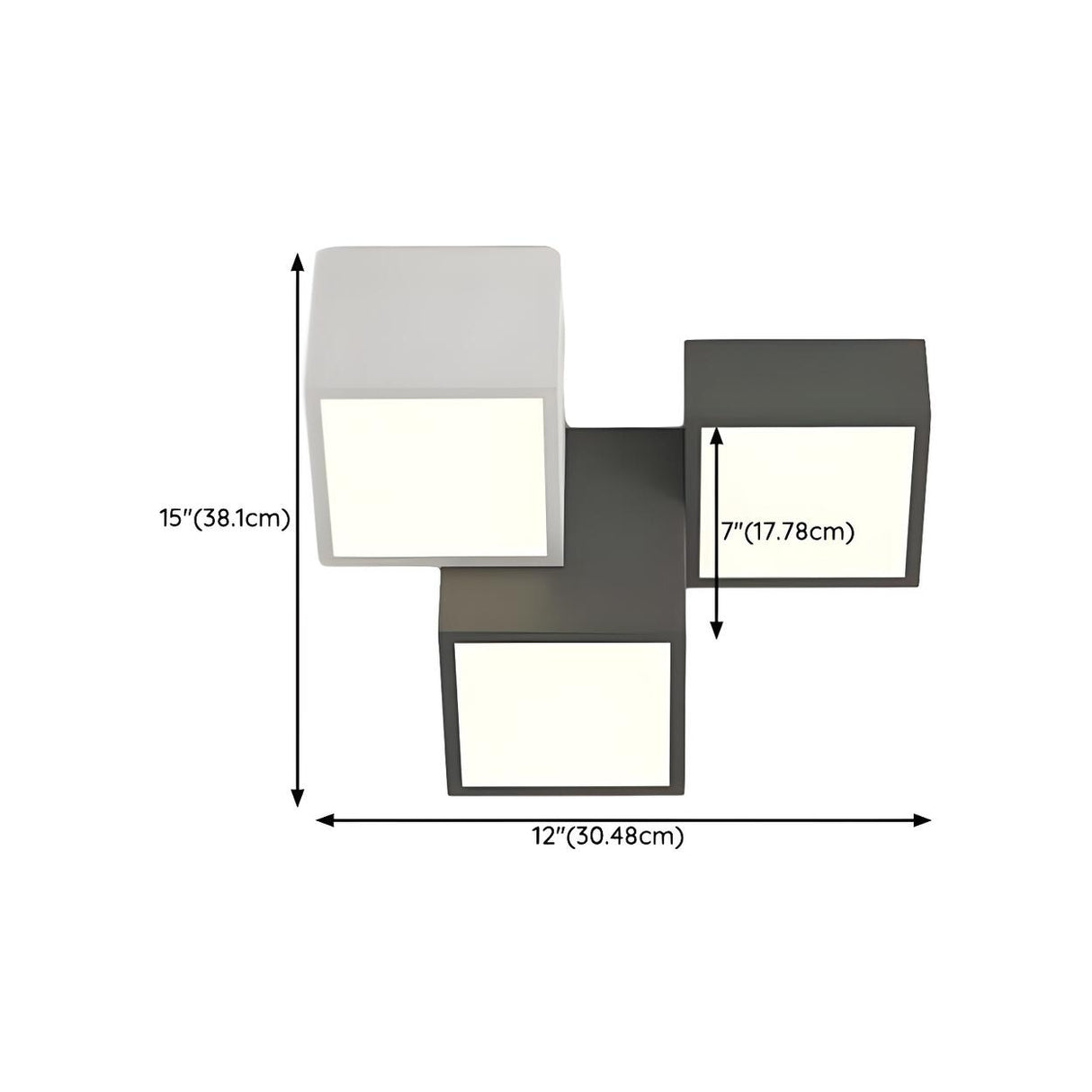 Modular Black White Cube Flush Mount Ceiling Light 