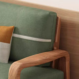 Modular Green Cotton Linen Square Arm Loose Back Sofa Image - 10