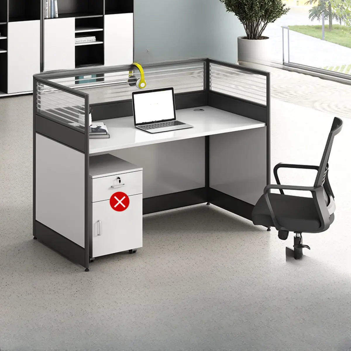 Modular Rectangular Wood Gray Large Storage Office Desk Set Image - 29