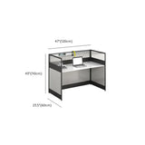 Modular Rectangular Wood Gray Large Storage Office Desk Set #size