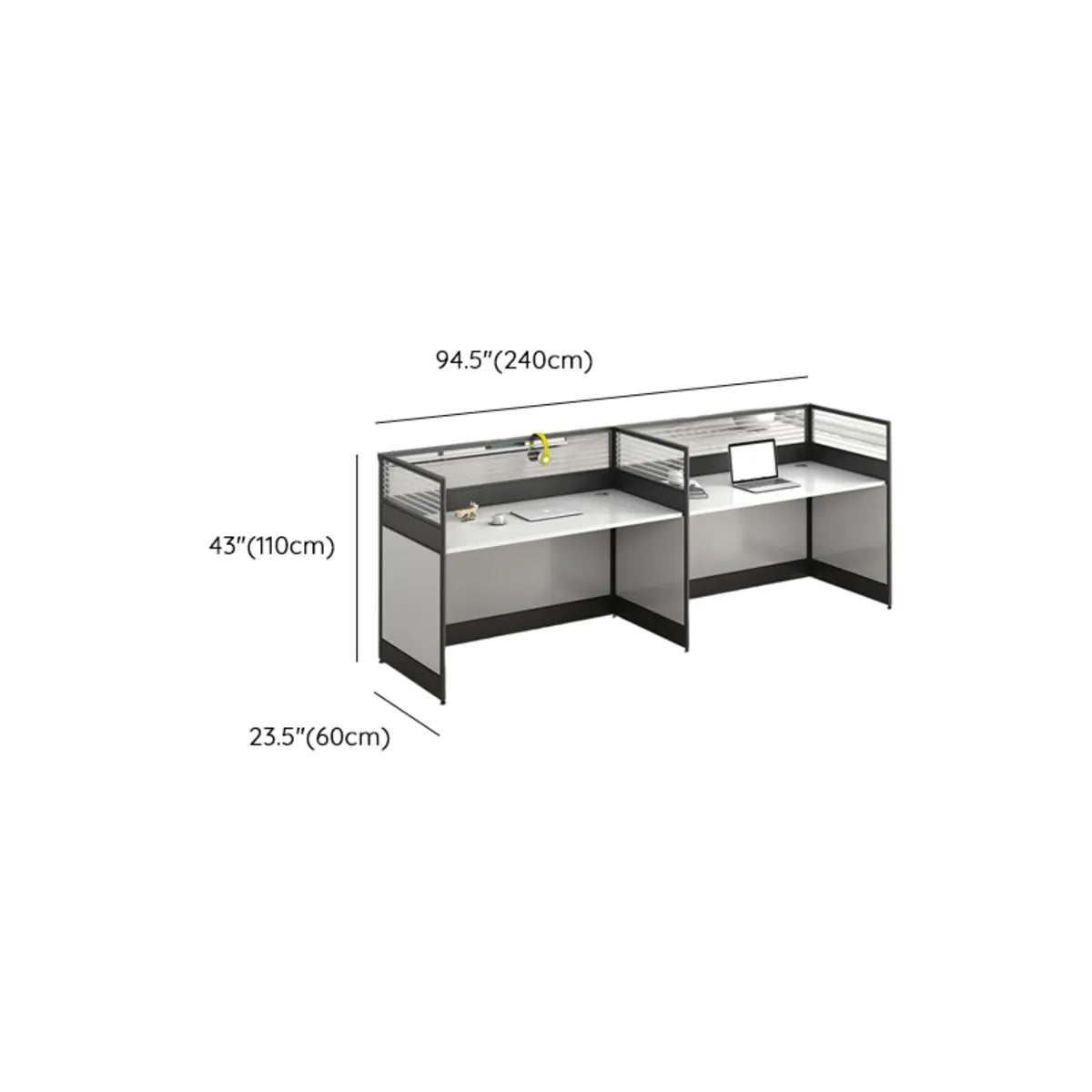 Modular Rectangular Wood Gray Large Storage Office Desk Set Image - 32