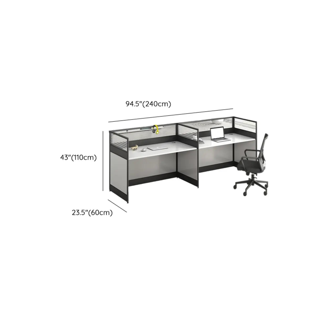 Modular Rectangular Wood Gray Large Storage Office Desk Set Image - 46