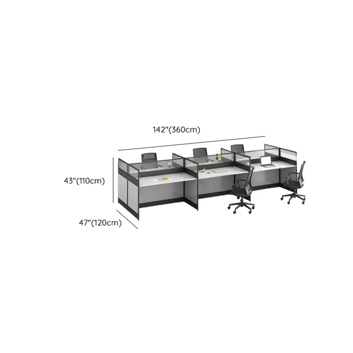 Modular Rectangular Wood Gray Large Storage Office Desk Set Image - 50