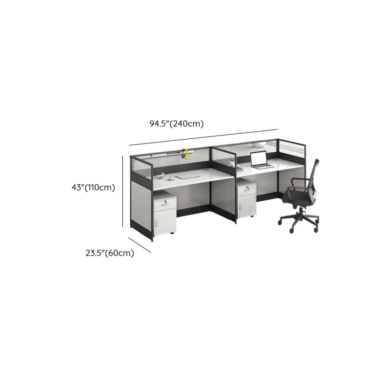 Modular Rectangular Wood Gray Large Storage Office Desk Set Image - 52