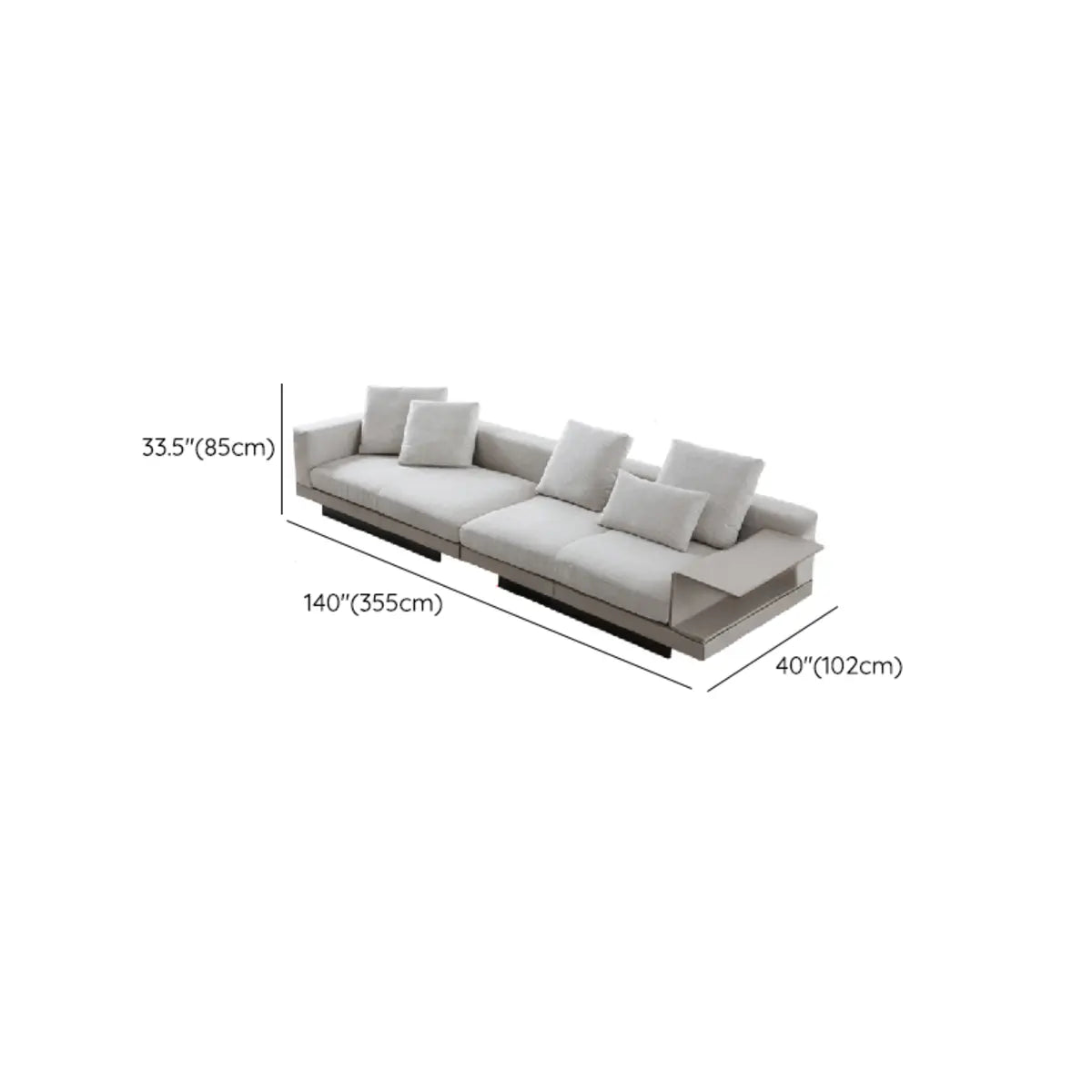 Modular White Cotton Square Arm Corner Sectional 