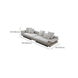 Modular White Cotton Square Arm Corner Sectional #size