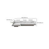 Modular White Cotton Square Arm Corner Sectional Image - 16