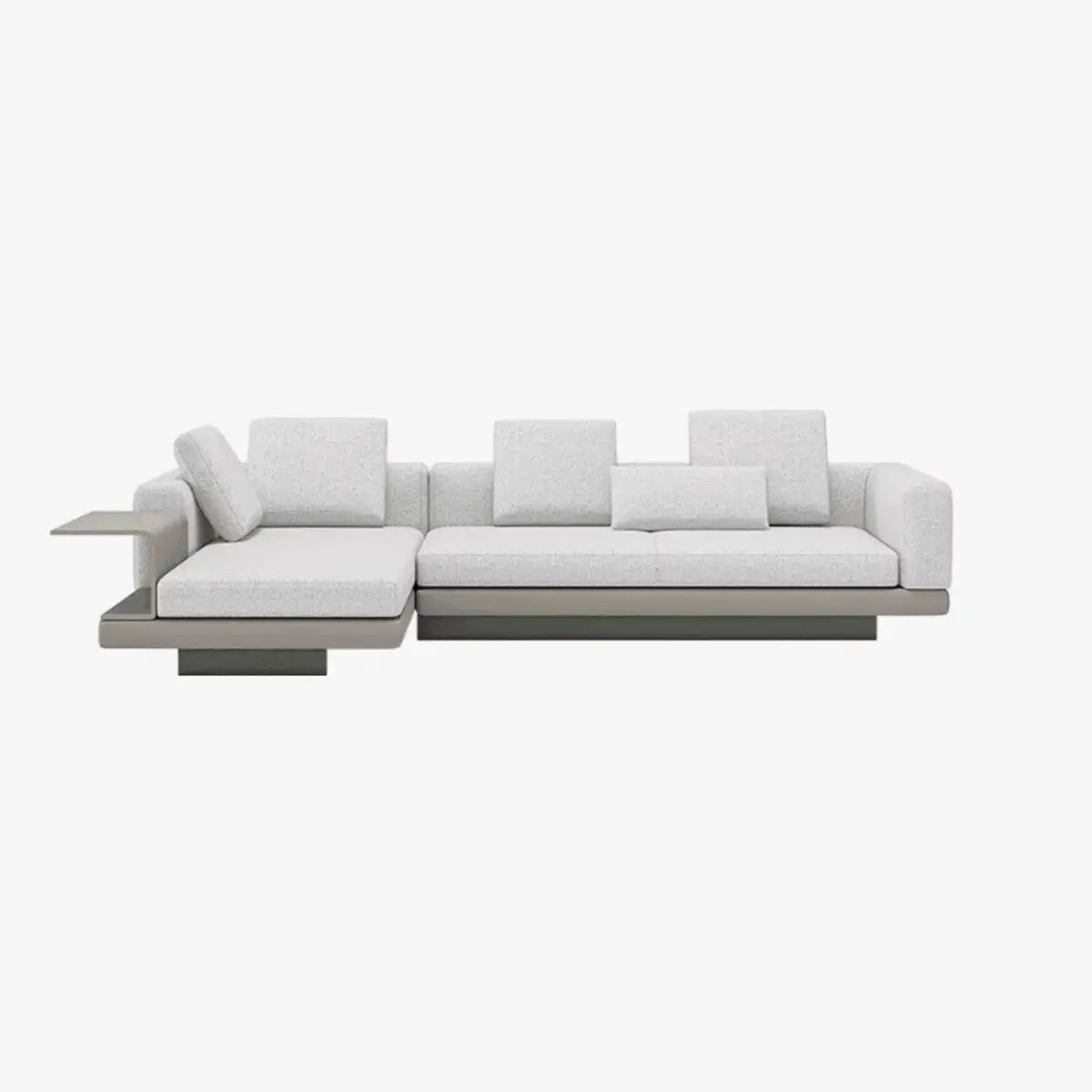 Modular White Cotton Square Arm Corner Sectional Image - 2