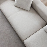 Modular White Cotton Square Arm Corner Sectional Image - 7