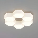 Modular White Hexagonal LED Flush Mount Ceiling Light Image - 10