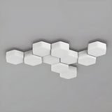 Modular White Hexagonal LED Flush Mount Ceiling Light Image - 12