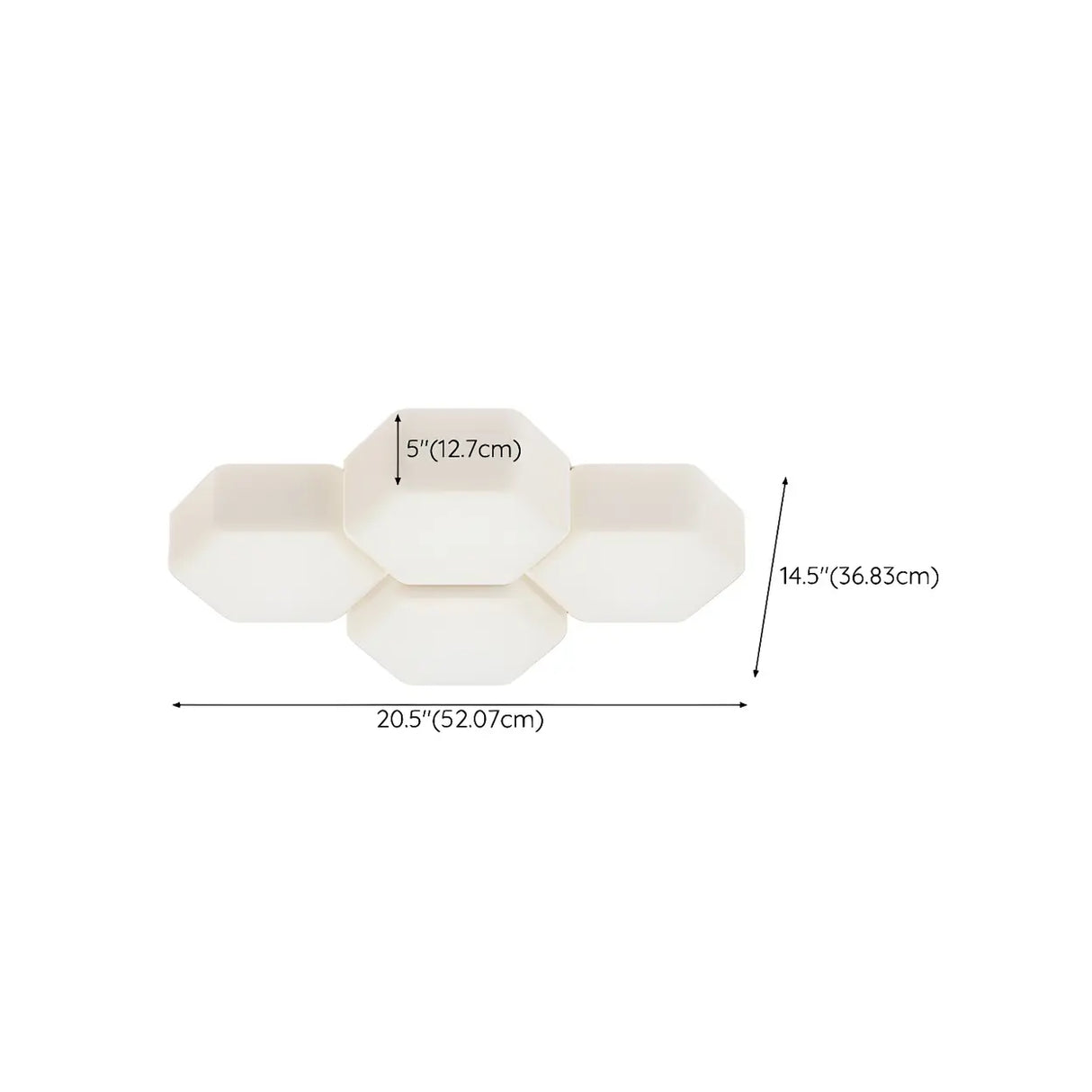 Modular White Hexagonal LED Flush Mount Ceiling Light Image - 16