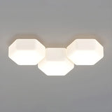 Modular White Hexagonal LED Flush Mount Ceiling Light Image - 4