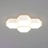 Modular White Hexagonal LED Flush Mount Ceiling Light Image - 6