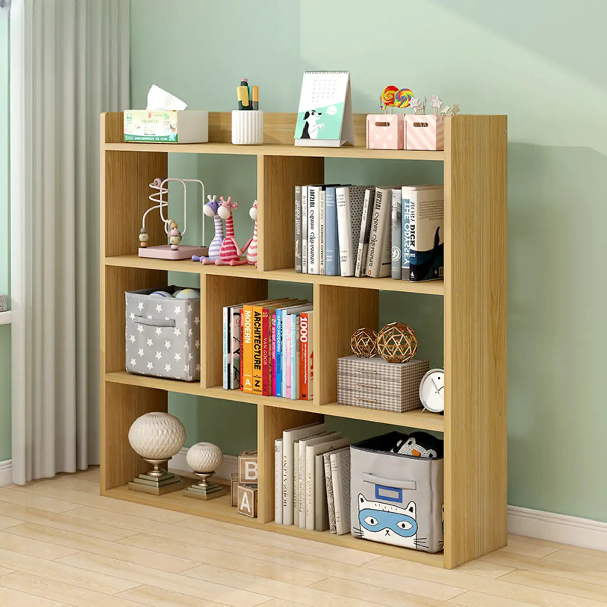 Modular White Wood Open Back 3-Shelf Display Bookcase Image - 10