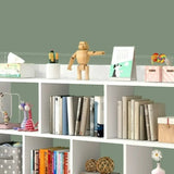 Modular White Wood Open Back 3-Shelf Display Bookcase Image - 14