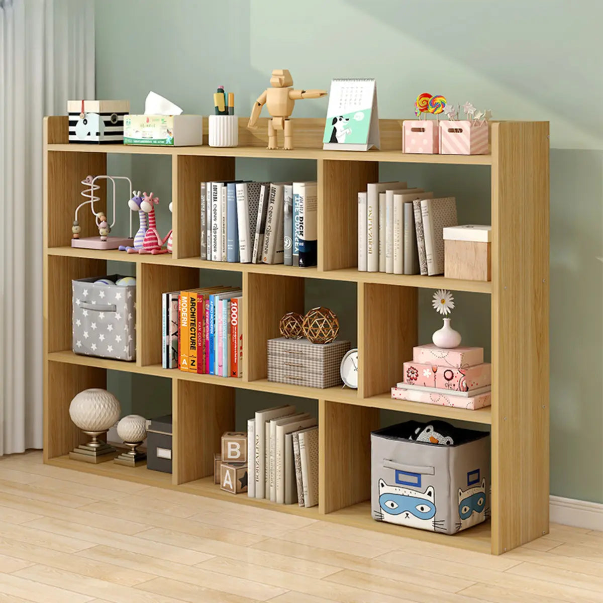 Modular White Wood Open Back 3-Shelf Display Bookcase Image - 17