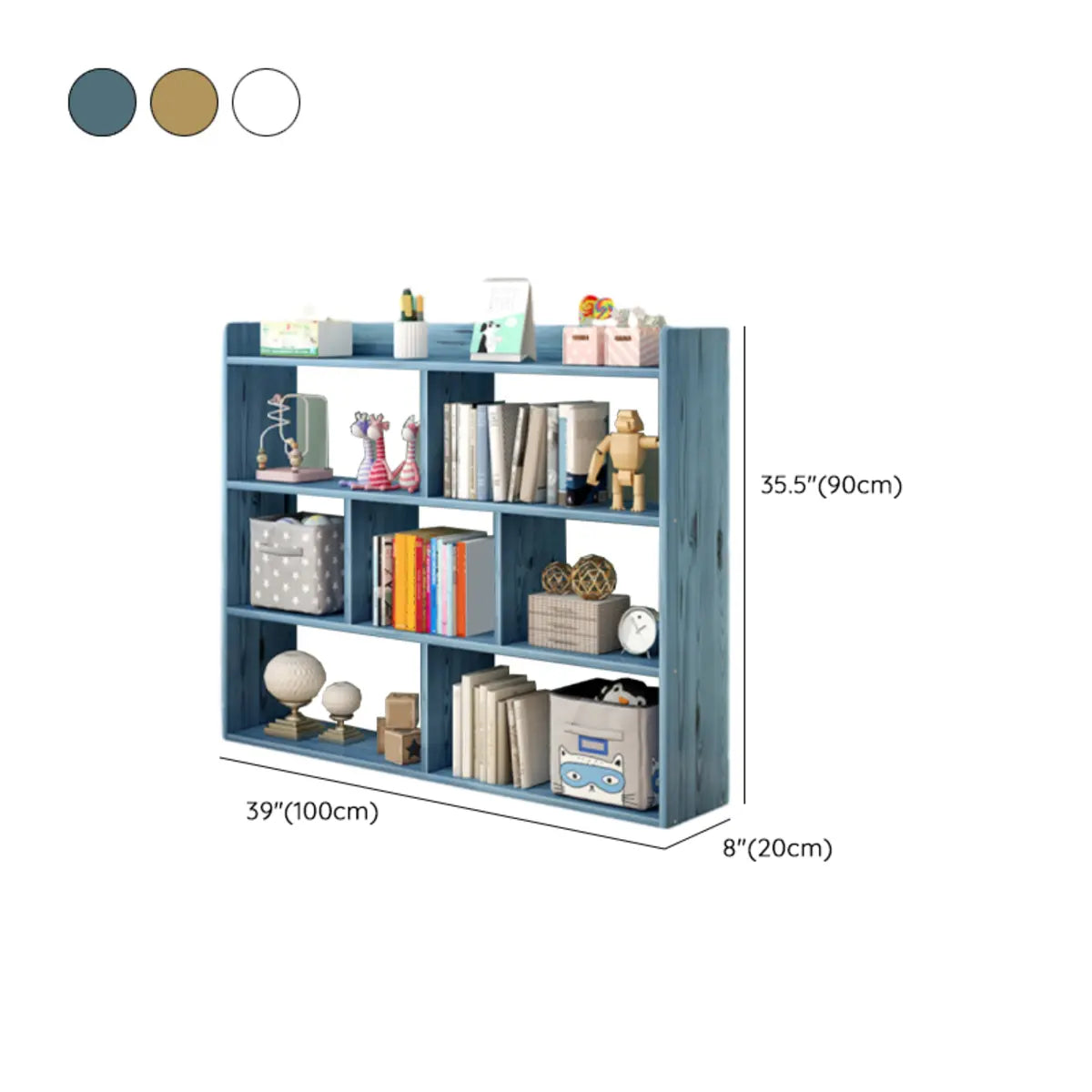 Modular White Wood Open Back 3-Shelf Display Bookcase Image - 21