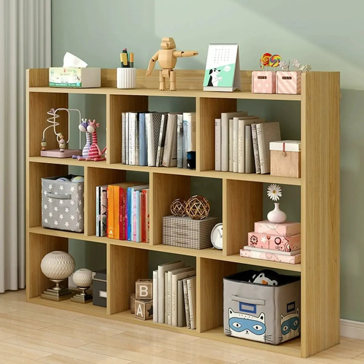 Modular White Wood Open Back 3-Shelf Display Bookcase Image - 3