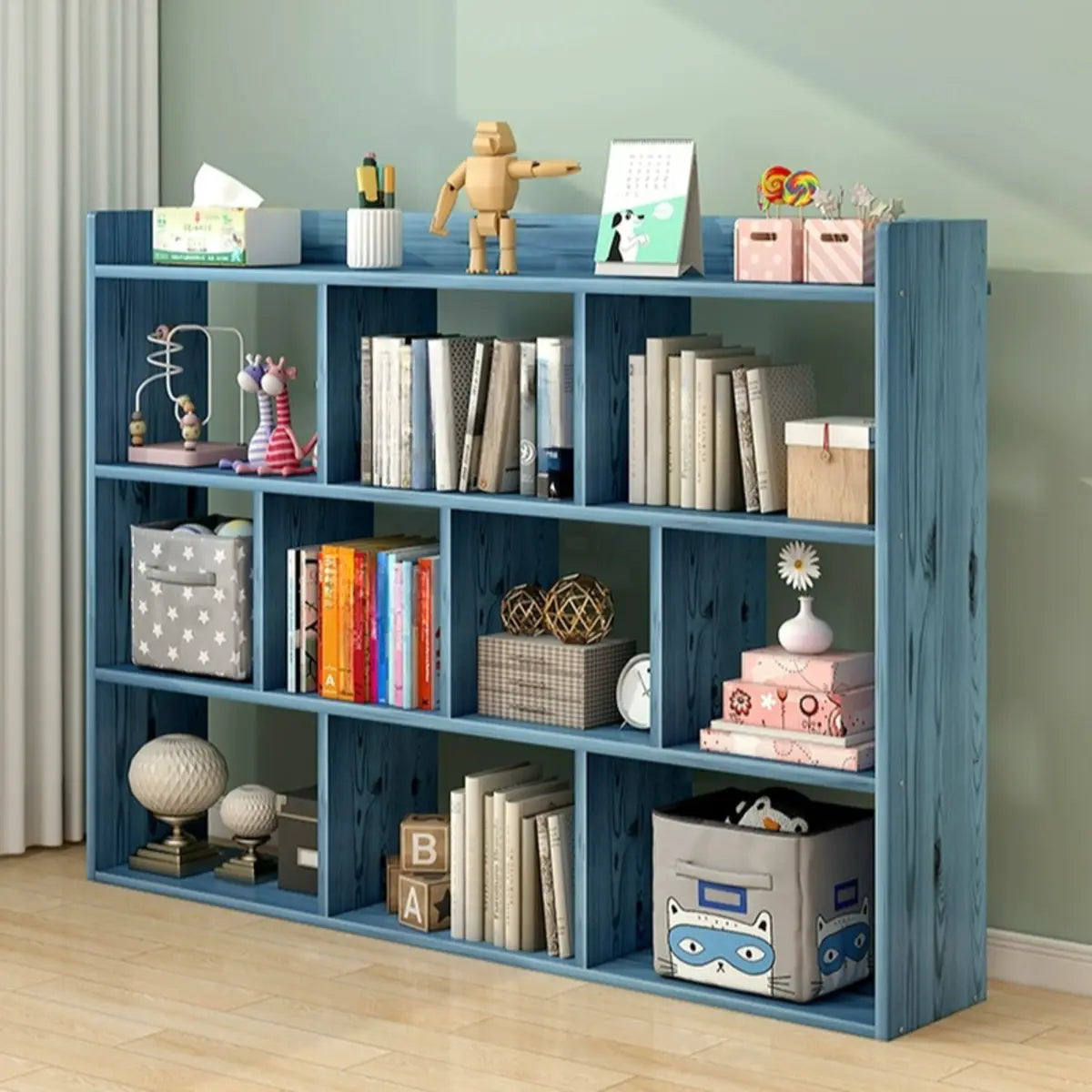 Modular White Wood Open Back 3-Shelf Display Bookcase Image - 6